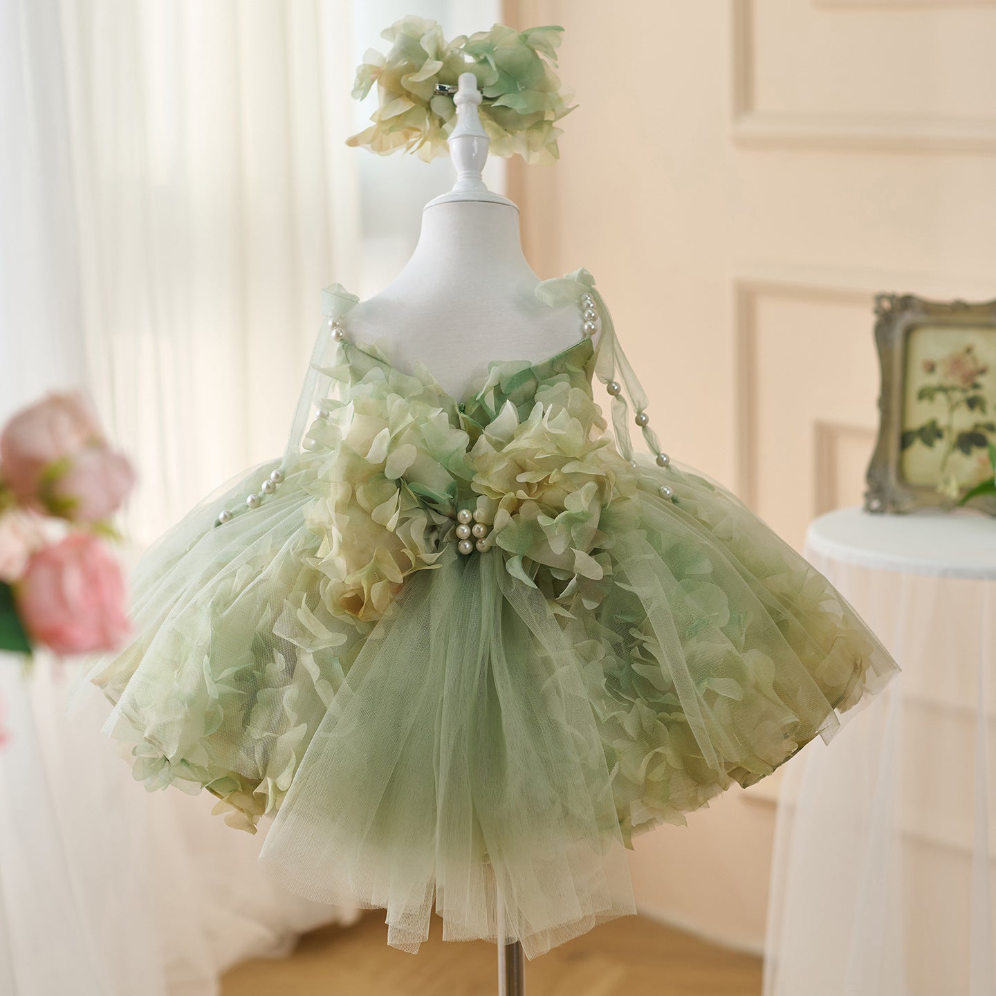 Girls' FARCENT Dress French Entry Lux Pearl Princess Dress