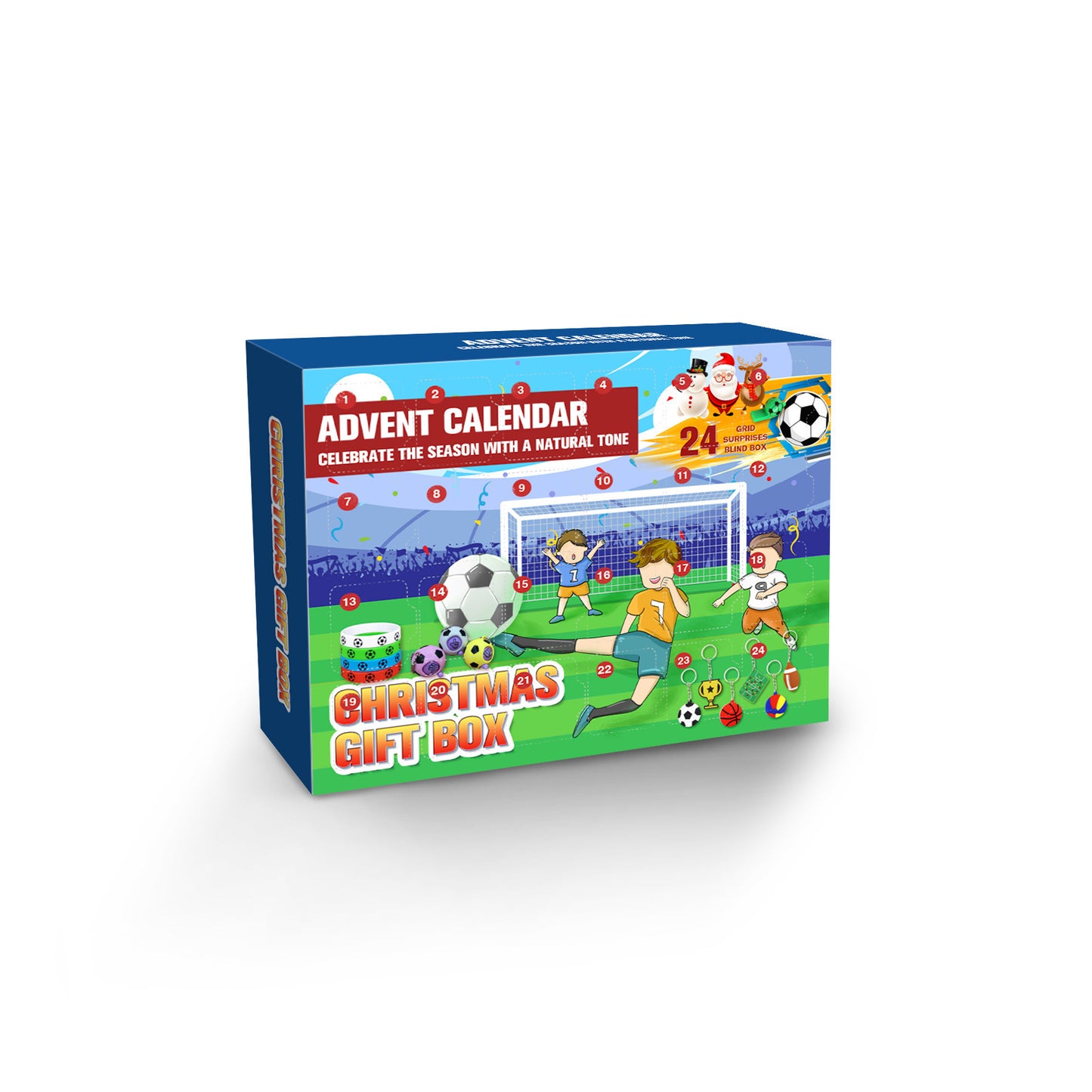 World Cup Football Toys Advent Calendar 24 Grid Countdown Blind Box Christmas Children's Football Toys