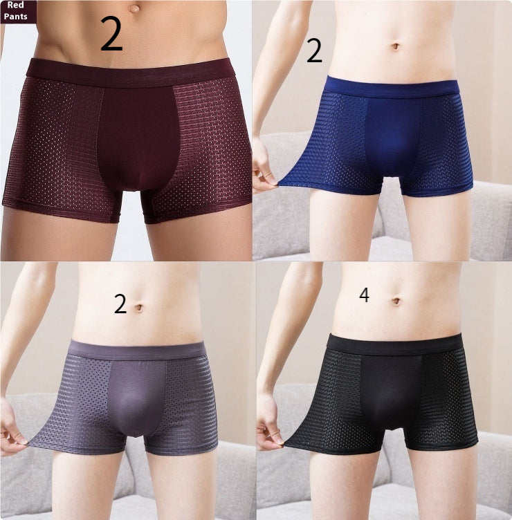 Men's Ice Silk Underwear Hollow Mesh Breathable