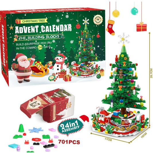 Christmas Countdown Building Blocks Hand Tear Calendar Blind Box