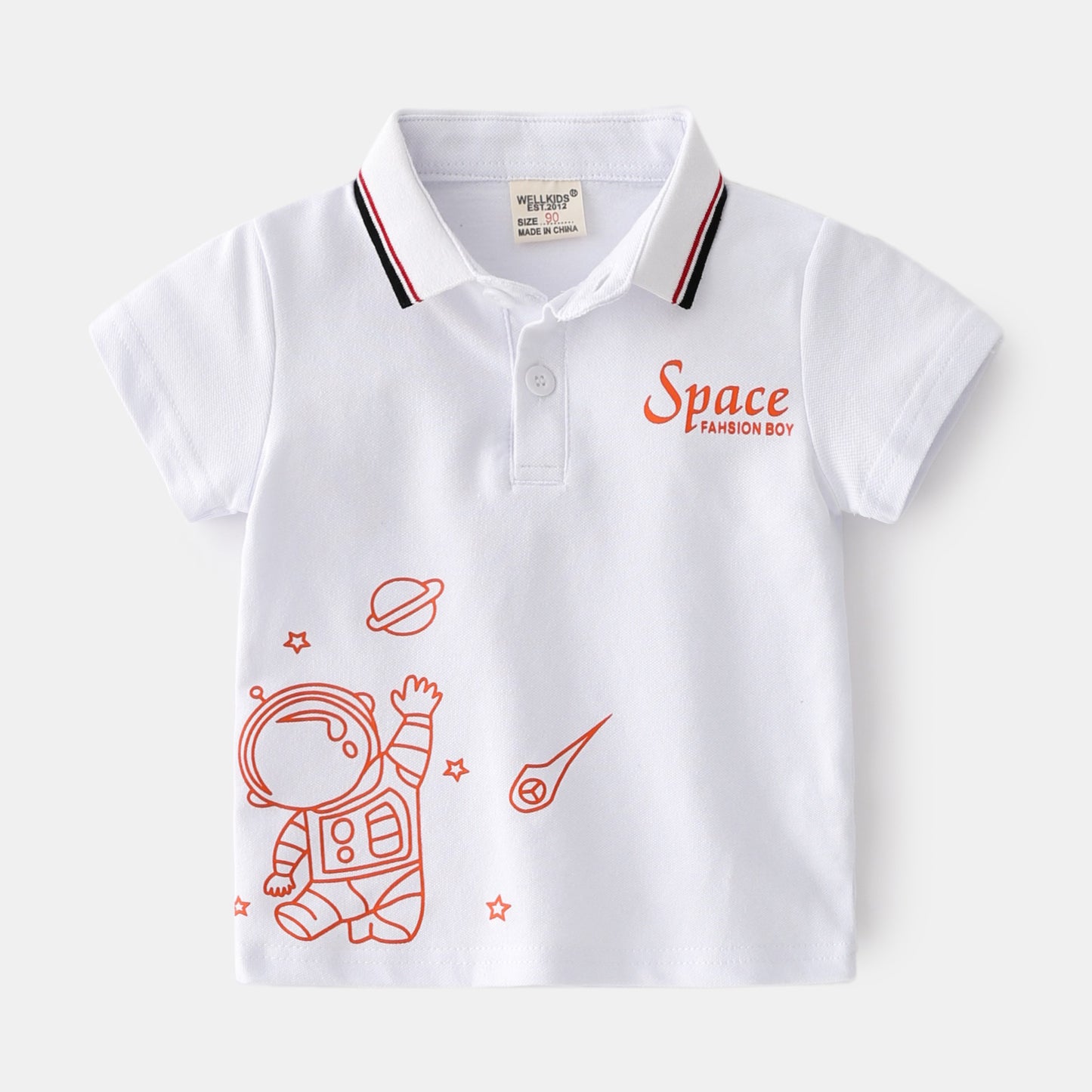 Children's Short Sleeve Top With Lapel Collar