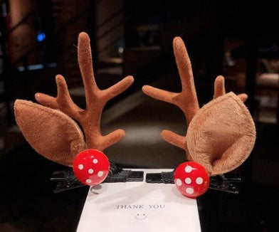 Mori Style Deer Hairpin A Pair Of Hairclips Children's Cute Christmas Headband
