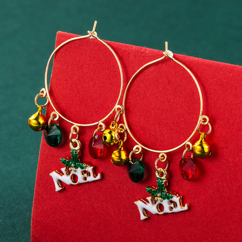 Creative Christmas Tree Bow Pendant  Earrings