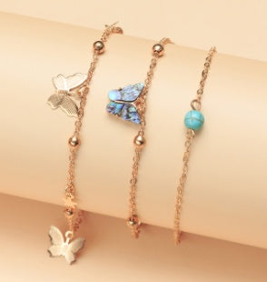 Abalone scallop with butterfly Anklet