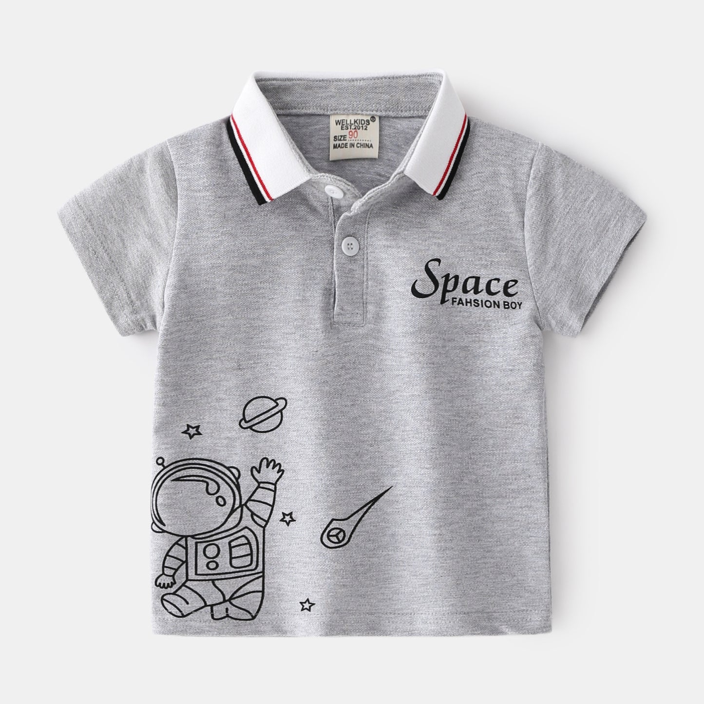 Children's Short Sleeve Top With Lapel Collar