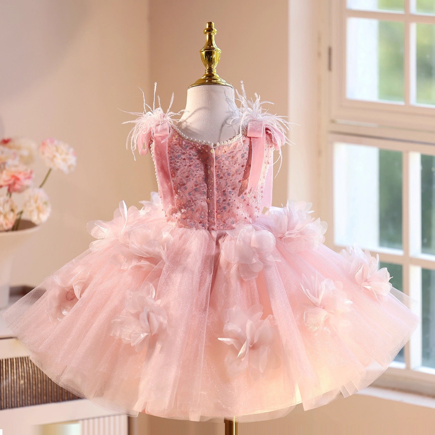 Children's Beautiful Dress Girls' Piano Playing Umbrella Princess Dress