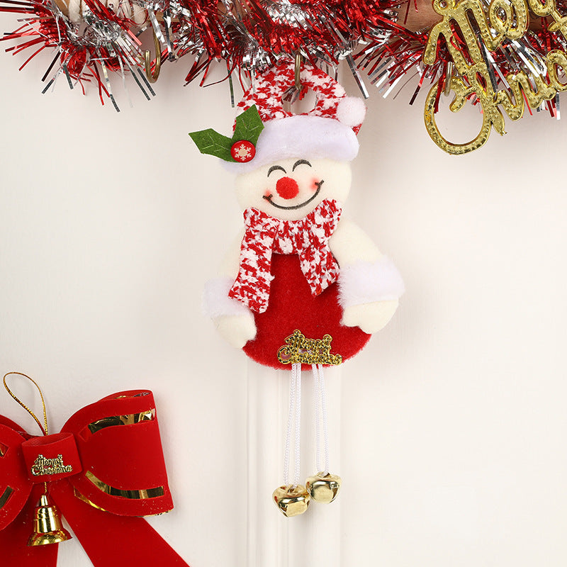 Cartoon Santa Claus Elk Ornaments Christmas Tree Bell Backpack Mobile Phone Pendant