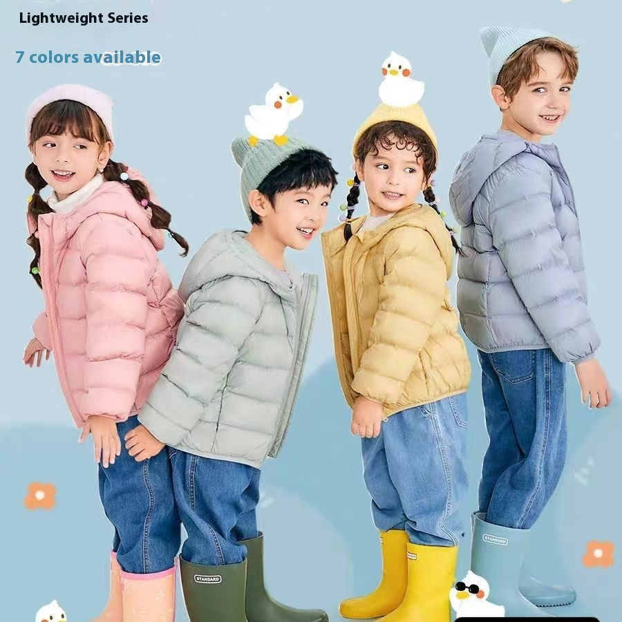 New Boys And Girls Hooded Down Jacket