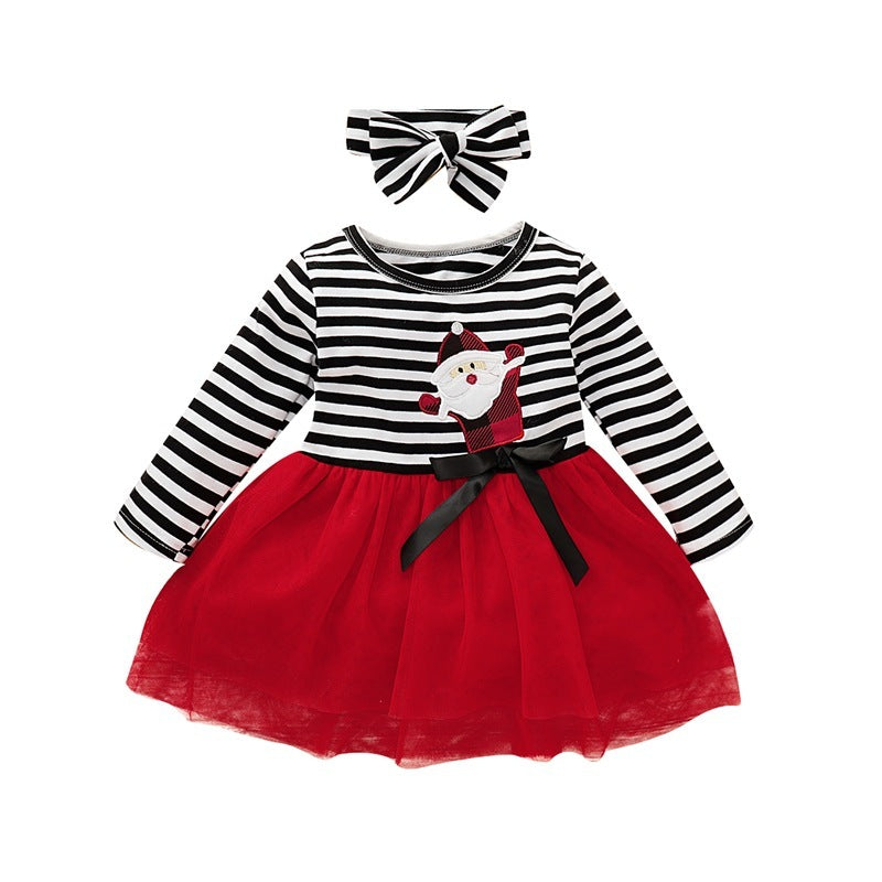 Christmas girls mesh dress
