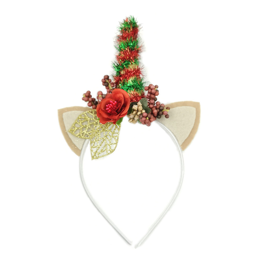 Baby headband Christmas antler ear nylon headband