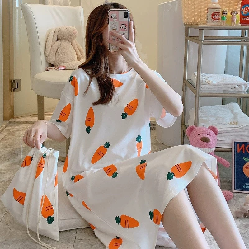 Nightdress Short Sleeve Ladies Summer Homewear Set