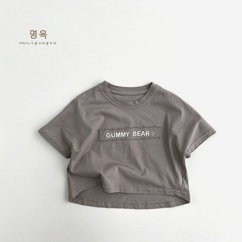 Children's Short-sleeved Printed Boy Loose Casual Top All-matching Clothes