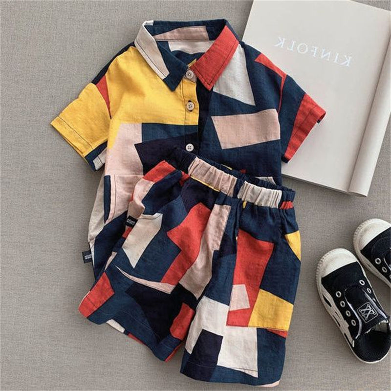 Boys Fashion Plaid Suit Two Piece