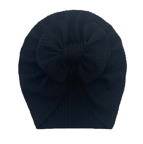Baby Knitted Cotton Filling Big Bow Baby Sleeve Cap Boat Hat Children Tam-o'-shanter