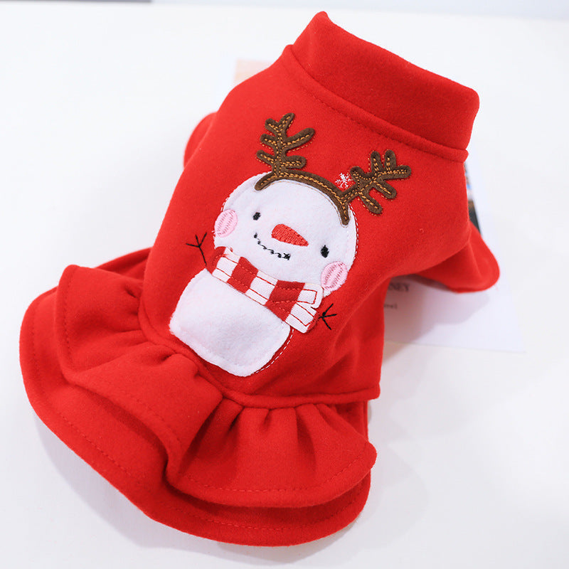 Christmas dog autumn and winter clothes