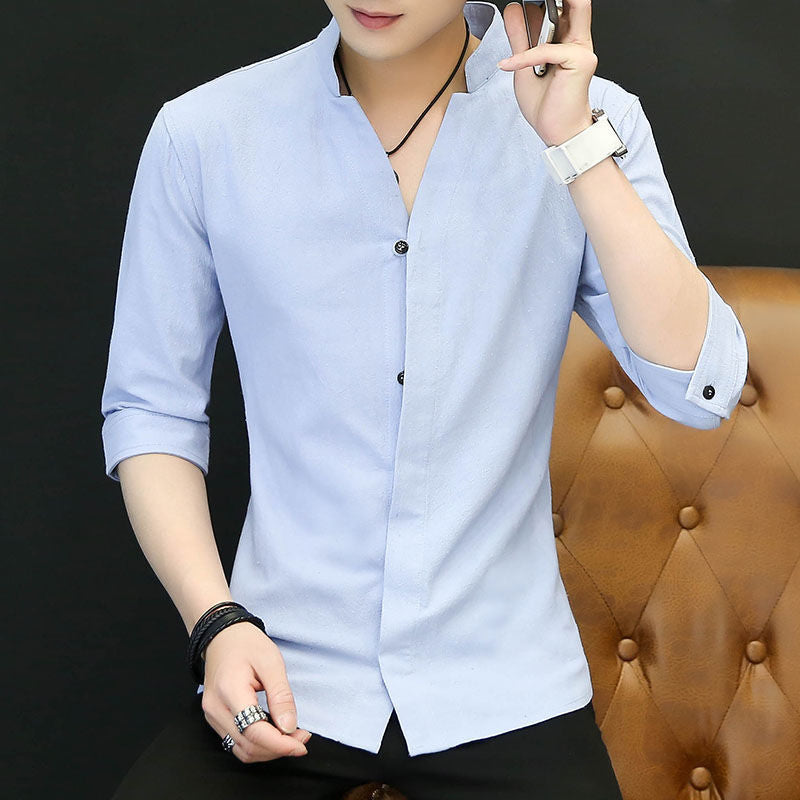 Mens Stand-Collar Shirts For Spring