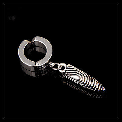 Tassel Black Earrings Without Pierced Cross Wolf Men And Women Tide Earrings