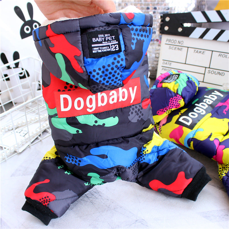 Winter VIP pet four-legged windproof down jacket