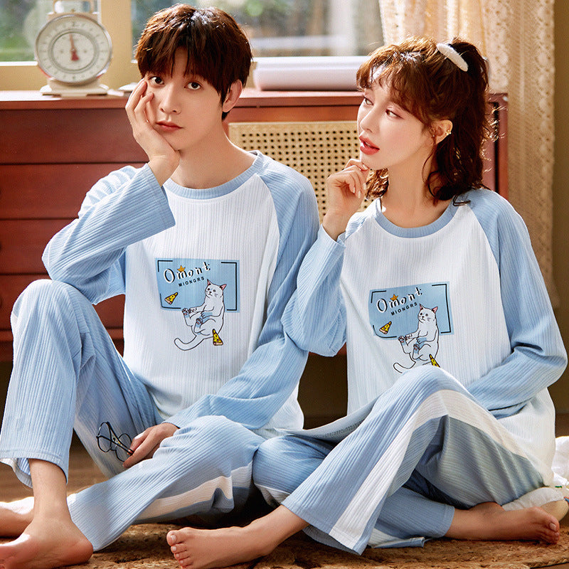 Cartoon Cute Casual Thin Couple Pajamas