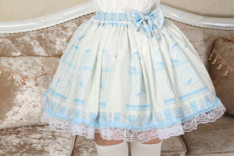 Sweet princess skirt cage nightingale lolita half skirt loli skirt