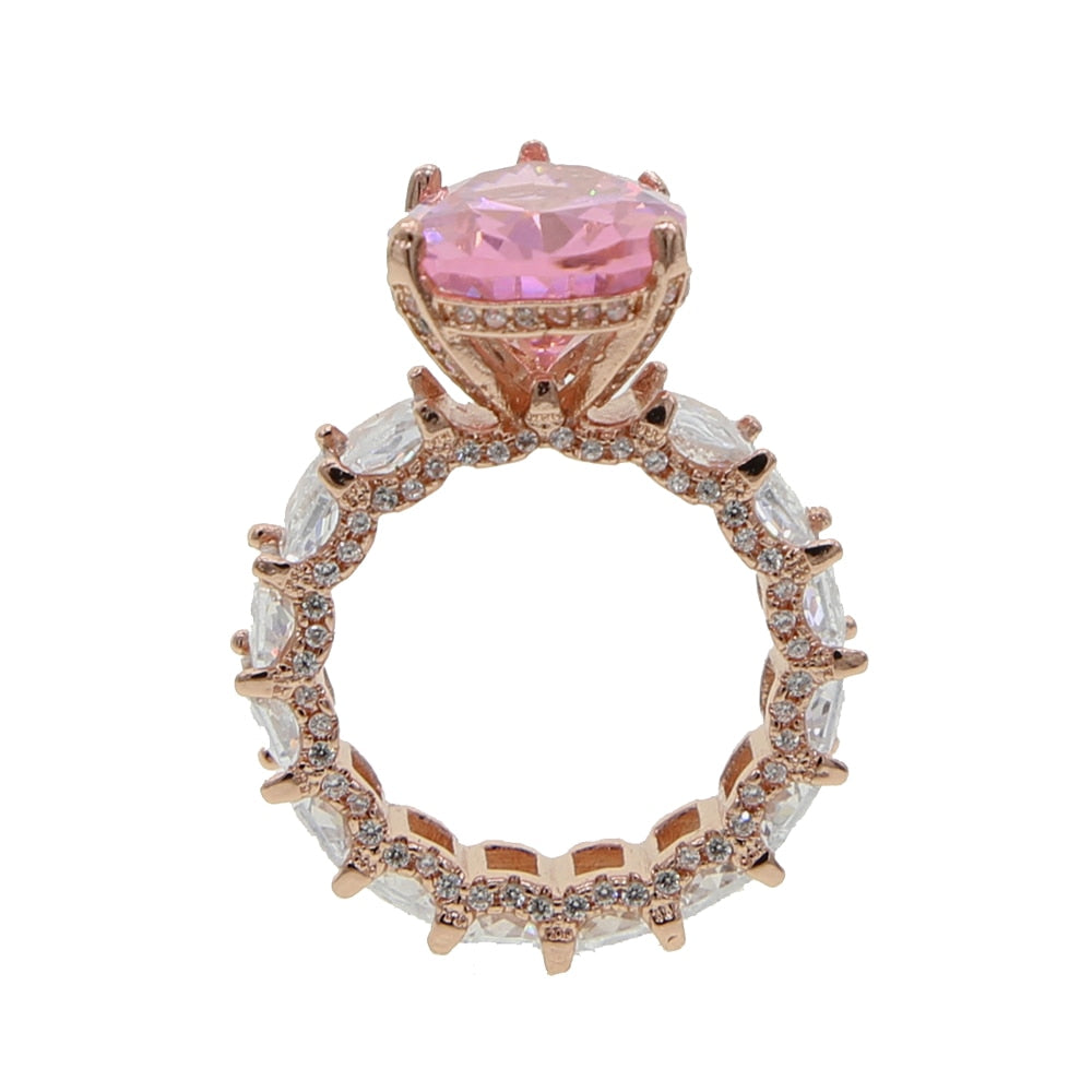 Luxury Fashion Iced Out Bling Water Drop Pinky Baguette Finger Rings For Girls Women Charm Engagement Jewelry Gifts