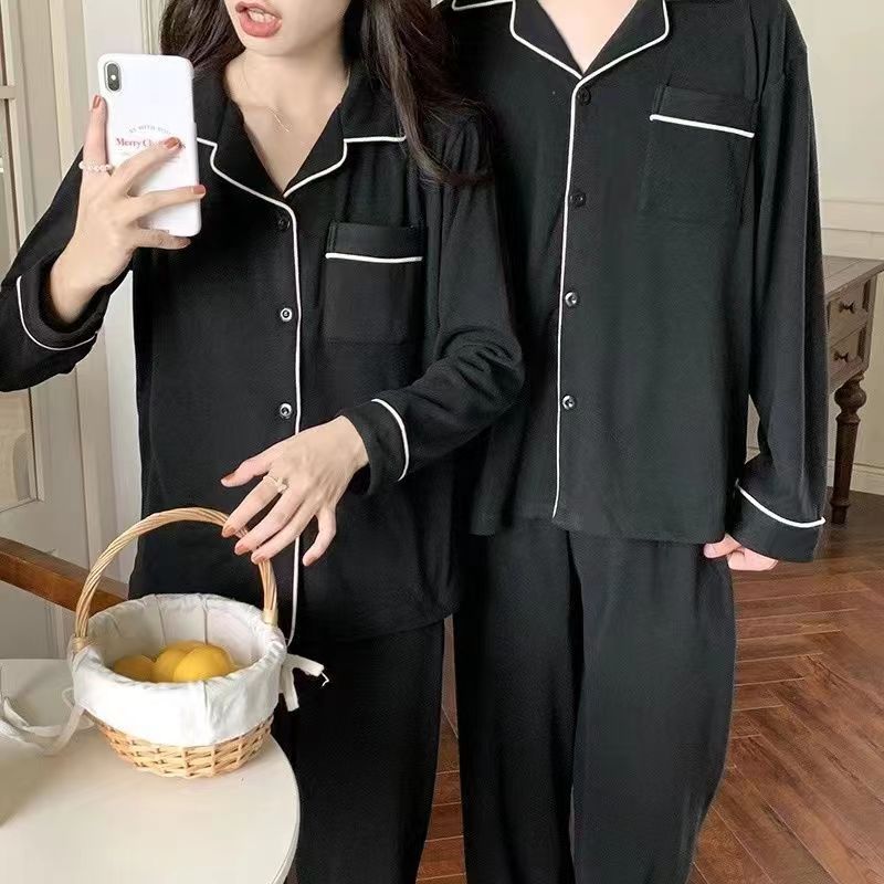 Couple Pajamas Autumn And Winter Men's And Women's Homewear Suit Suitable For Daily Wear