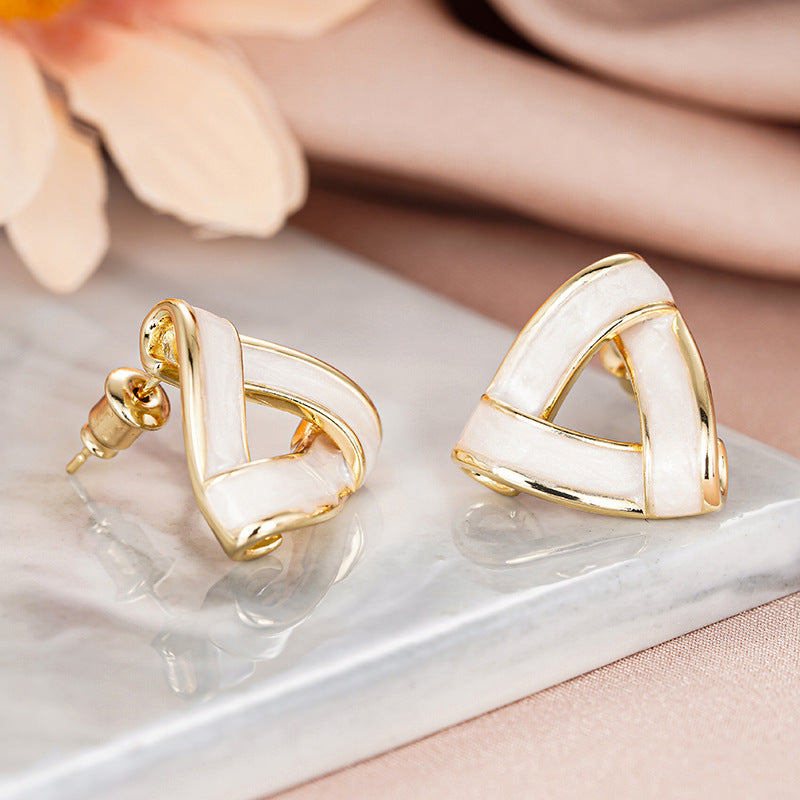 Women's Metal Oil Stud Earrings