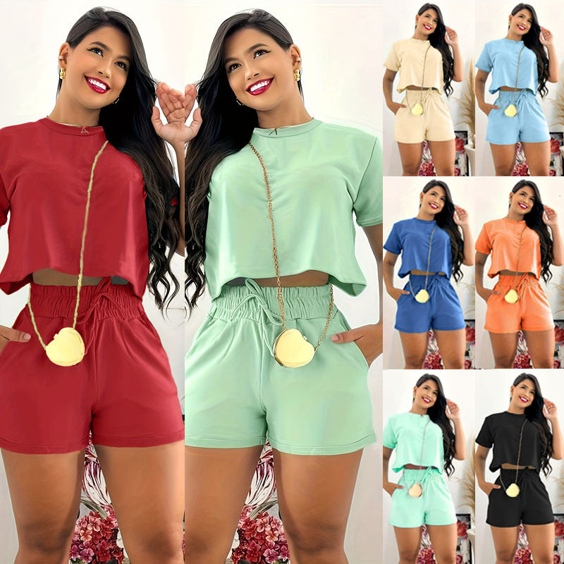 Summer New Short Sleeved And Shorts Set