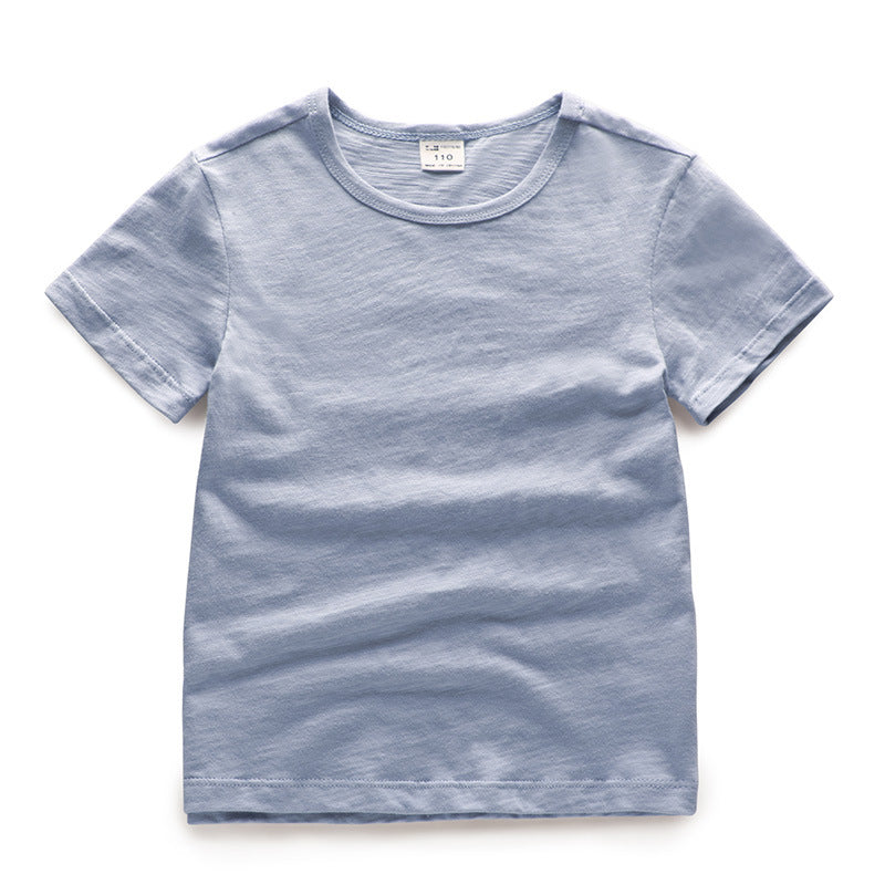 Solid Color Top Ins Round Neck Children's T-shirt