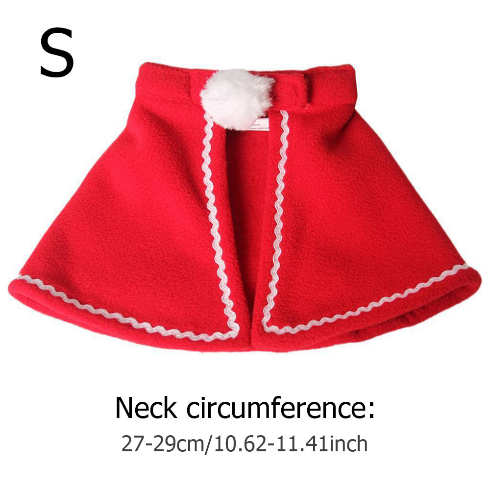 Red Christmas Suit Dog Cat Small Cape