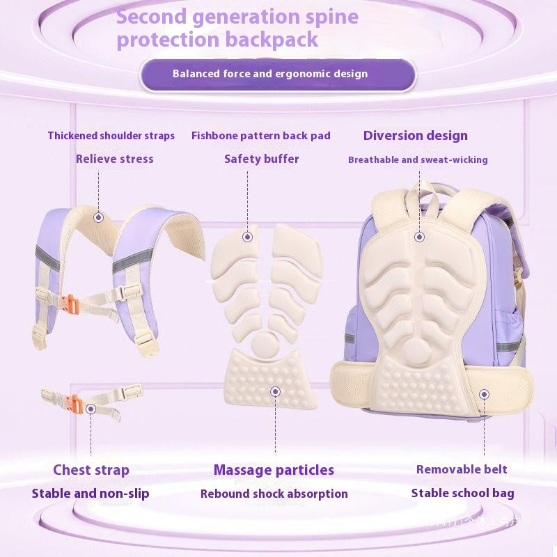 Elementary School Student Large Capacity Girl Spine-protective Backpack