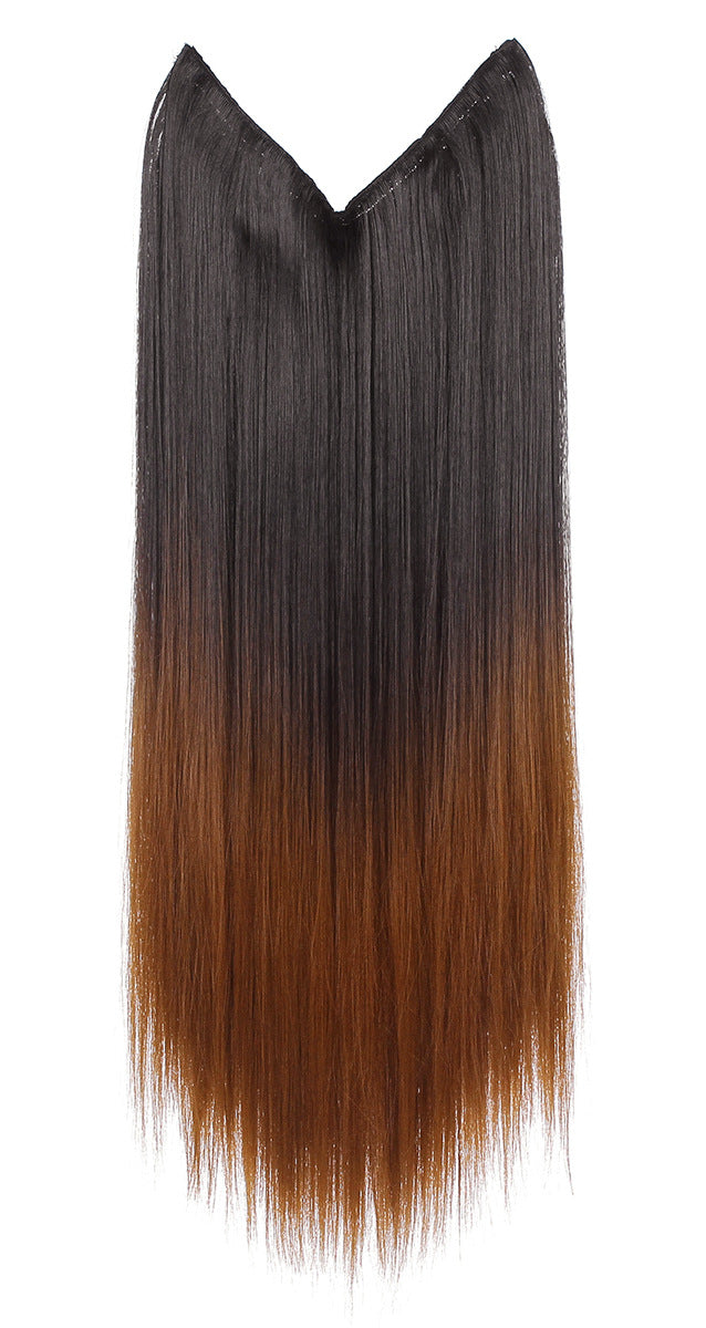 Women's One-piece Adjustable Invisible Straight Multi-color Gradient Hair Extension Fishline