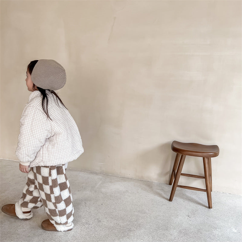 Girls' Plush And Thick Down Cotton Jacket