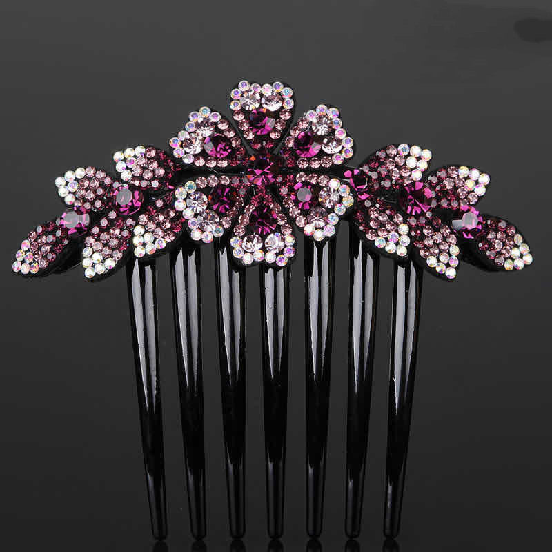Hair accessories diamond and flower comb