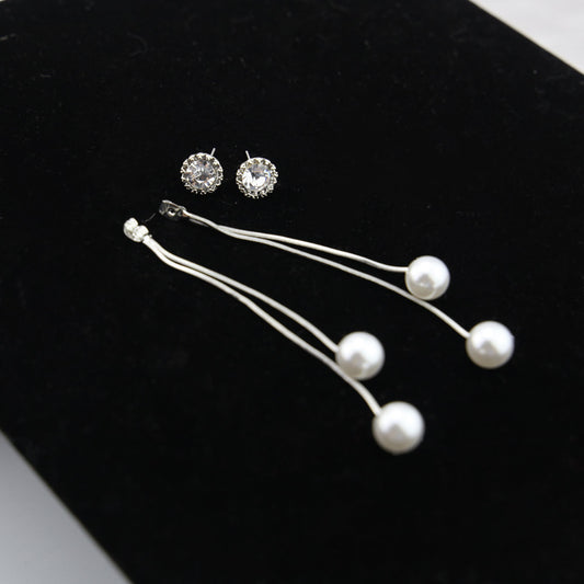 Simple long tassel earrings