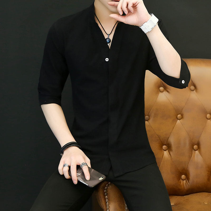 Mens Stand-Collar Shirts For Spring