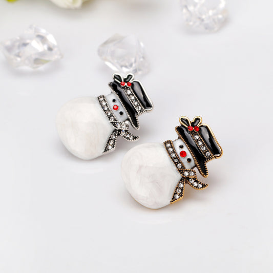 Christmas snowman brooch