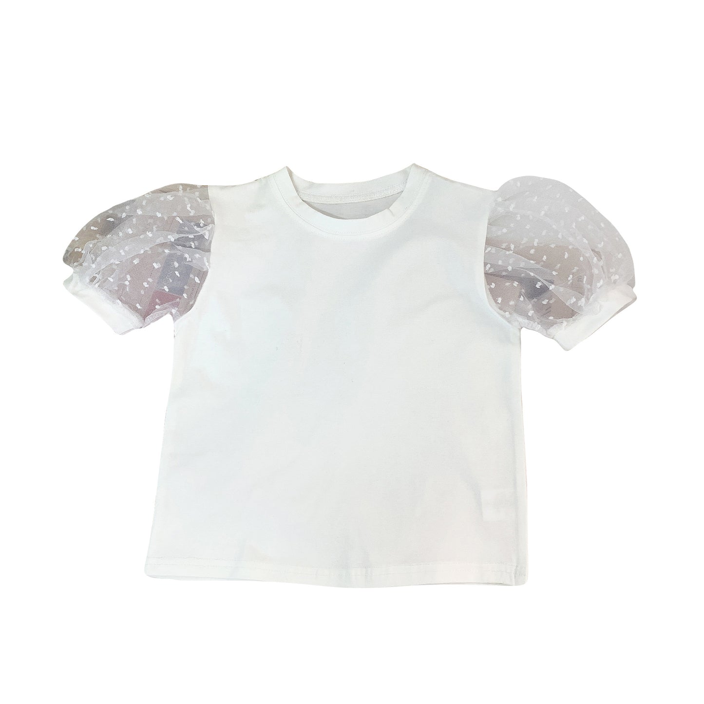 Wave Dot  Children's Trumpet Sleeve Top Bottoming Shirt