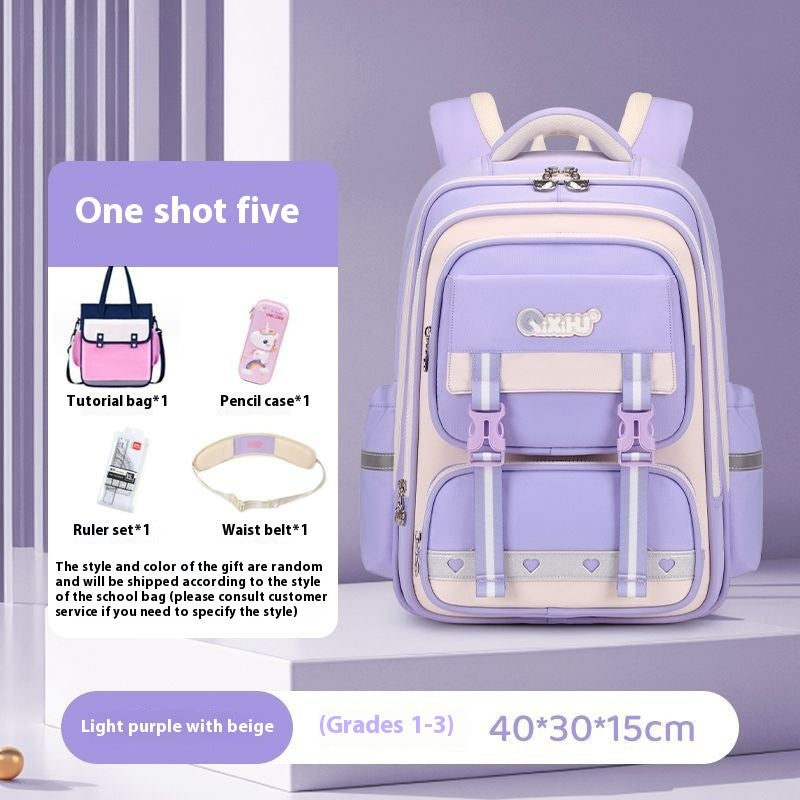 Elementary School Student Large Capacity Girl Spine-protective Backpack
