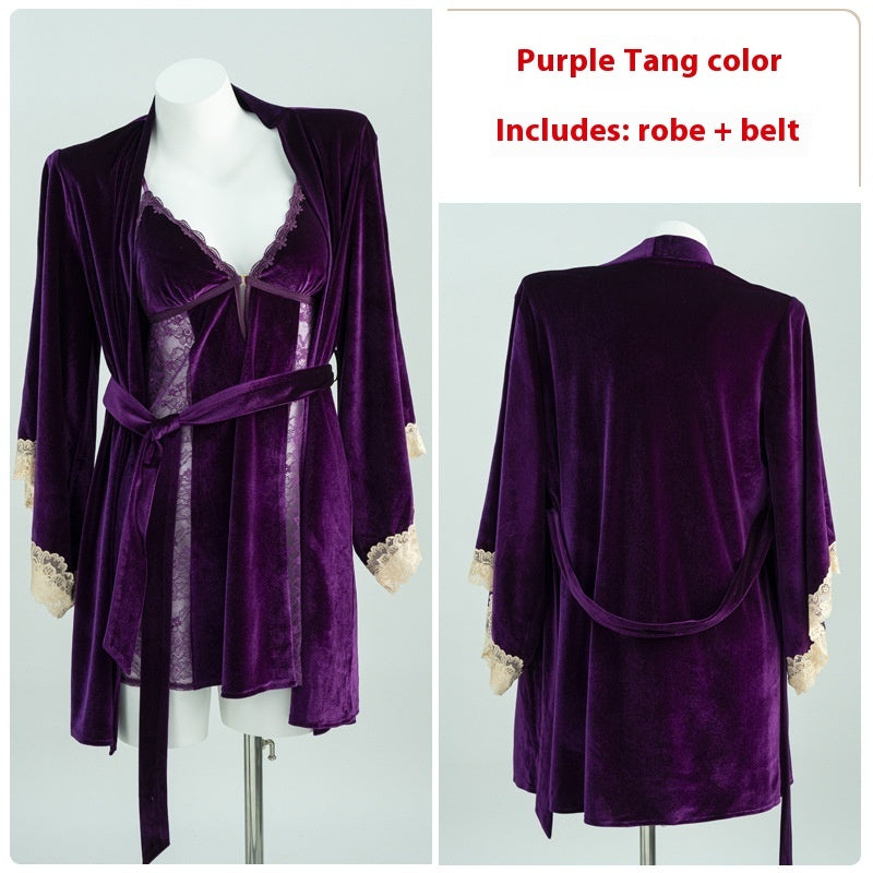 Women's Suspender Nightdress Outerwear Gown Homewear