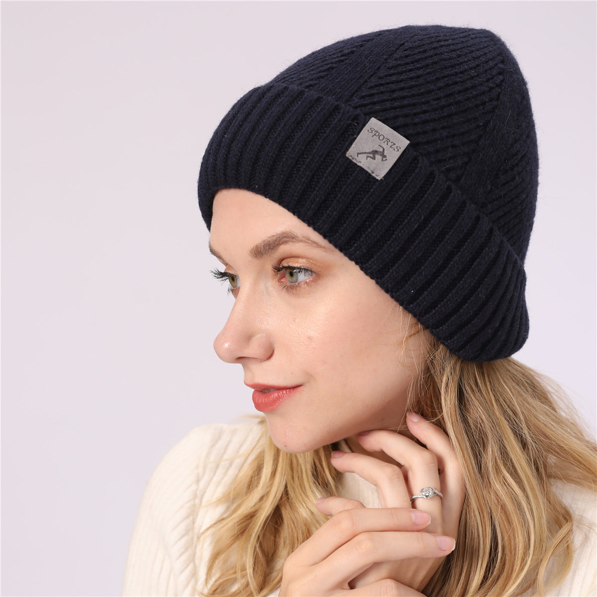 Curled and velvet hat