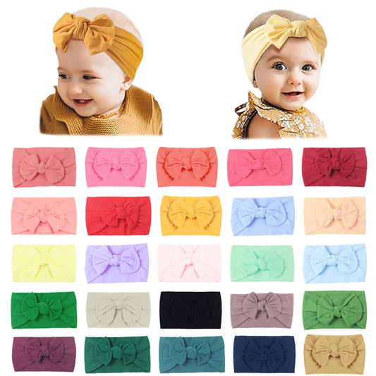 Super Stretchy Soft Knot Headbands With Hair Bows Head Wrap Hair Accessories For Newborn Baby Girls Infant Toddlers Kids