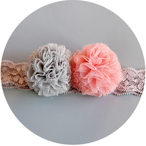 Baby hair with double lace flowers