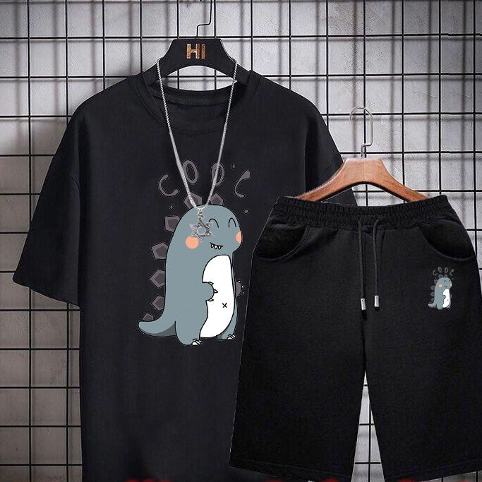 New Korean Version Of The Trend Of Men's Short-sleeved T-shirt Shorts Casual Two-piece Suit Men