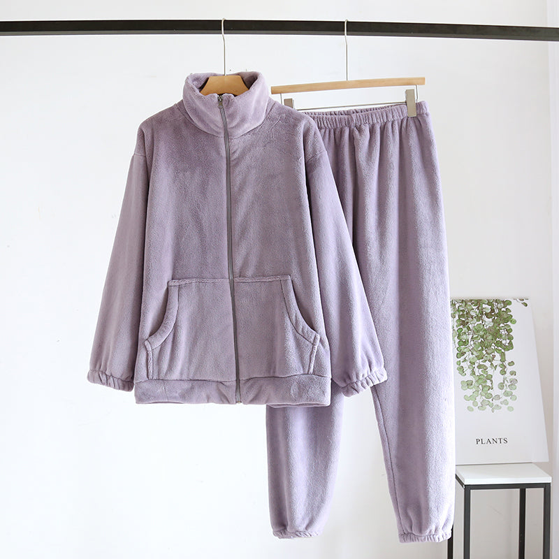 Men's And Women's Fashionable Fall And Winter Coral Velvet Padded Thickened Homewear Suit