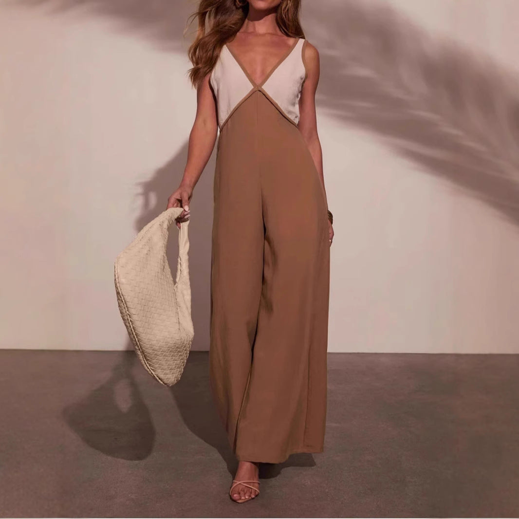 Fashion Special Multicolor Bust Jumpsuit Women