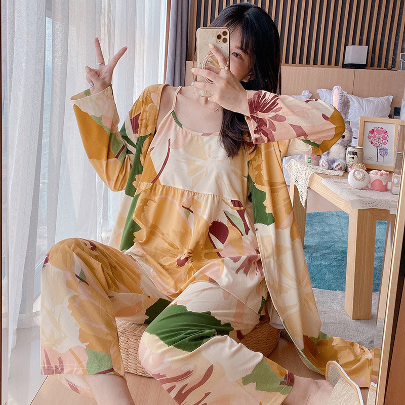 Three-piece Homewear Pajamas For Women