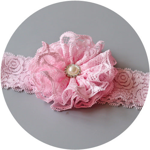 Baby hair with double lace flowers