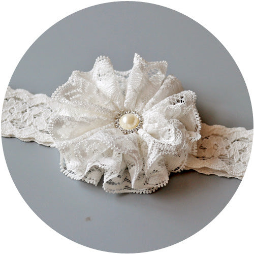 Baby hair with double lace flowers