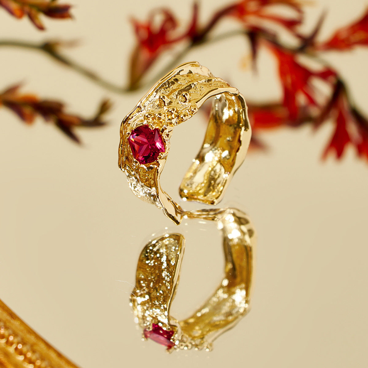 Irregular Zircon Ring Fashion Retro Ladies